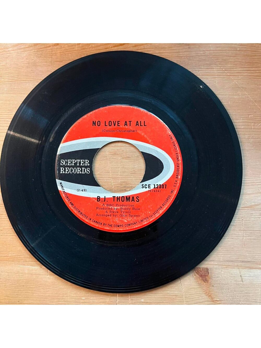 B.J. Thomas - No Love at All/Have a Heart 45rpm VG+ R11